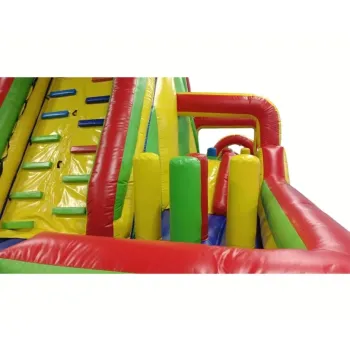 Dmuchany Tor Przeszkód z Ślizgawką 9x4x4,5 m – Profesjonalna Atrakcja dla Dzieci